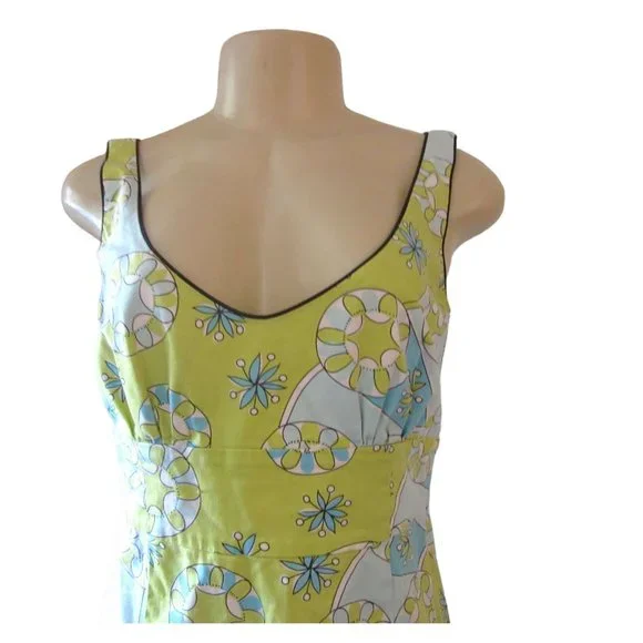 Becky & Max Colorful Floral Lime Green Sleeveless Sundress in Size 8 - Picture 2 of 6